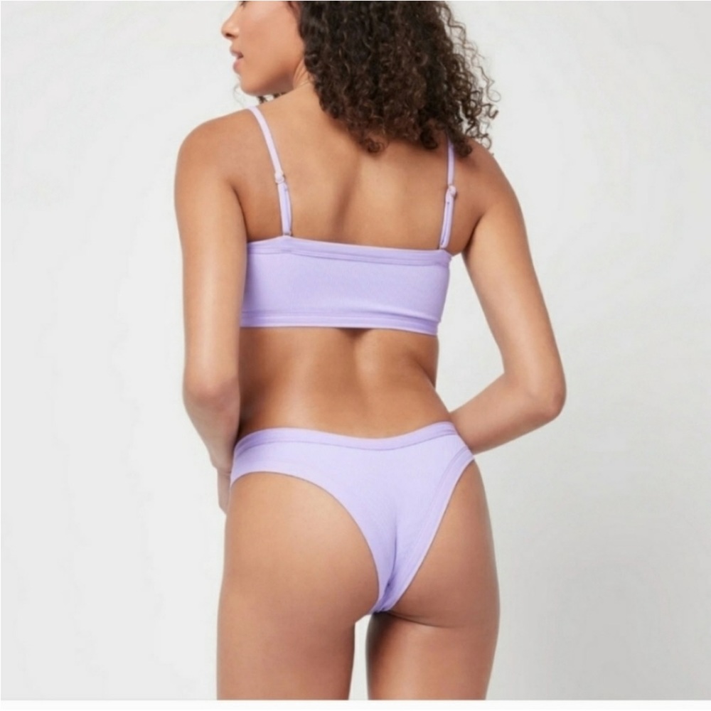 l*space Lilac Ribbed Ring-Detail Bikini Set - Picture 11 of 16